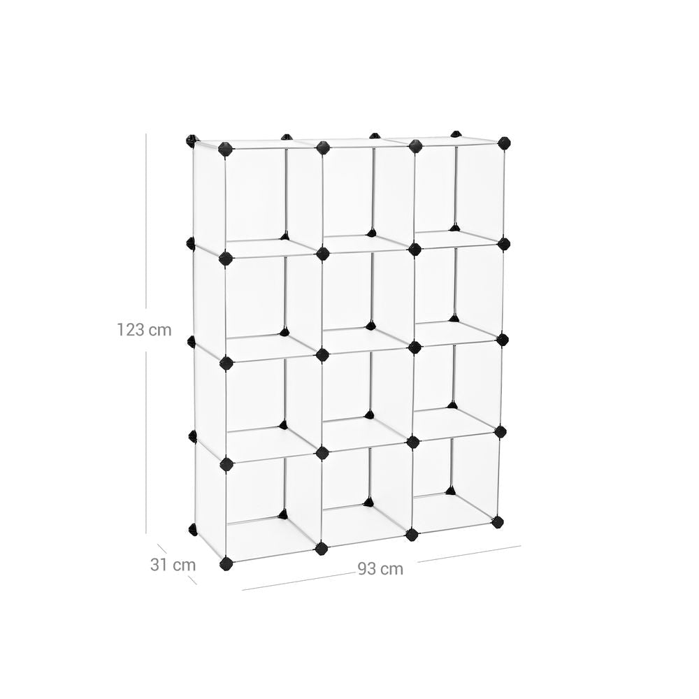 Songmics Σύστημα Αποθήκευσης με 12 Ράφια - White - LPC34L
