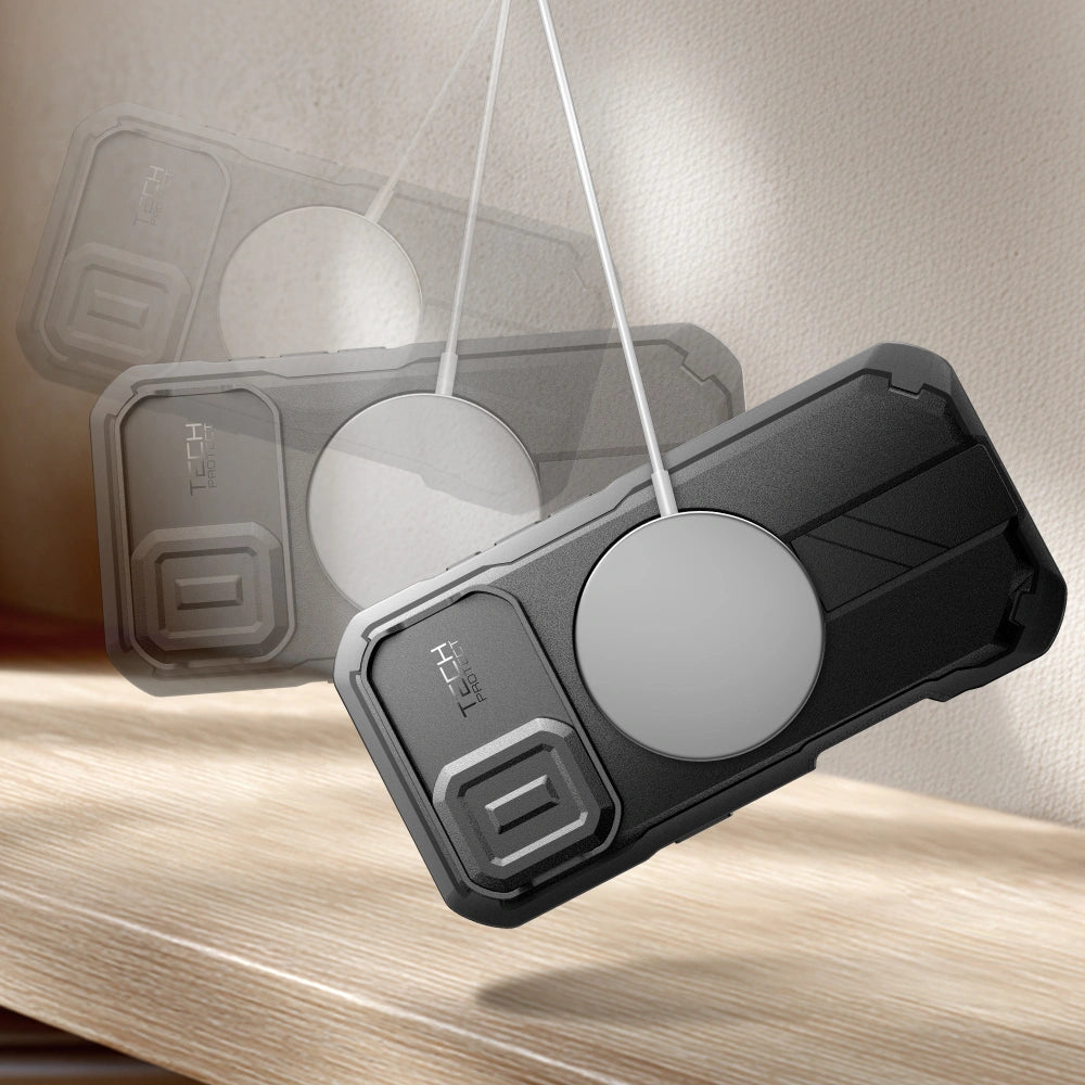 Tech-Protect iPhone 17 - Kevlar MagSafe - Σκληρή Θήκη με Προστασία για την Οθόνη / την Κάμερα και Stand - Black