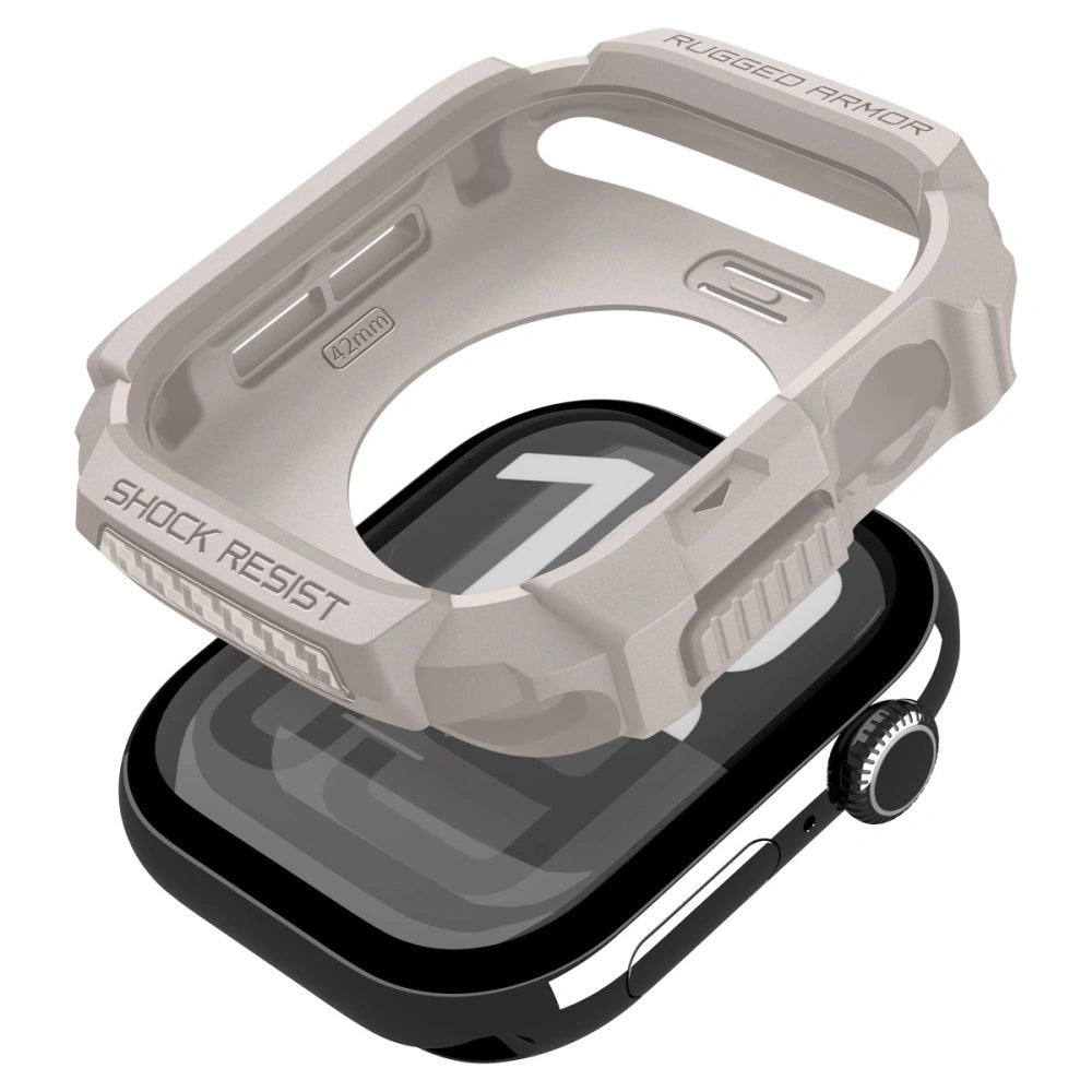 Spigen Θήκη Apple Watch 10/11 - 42mm - Rugged Armor V2 - Dune Beige