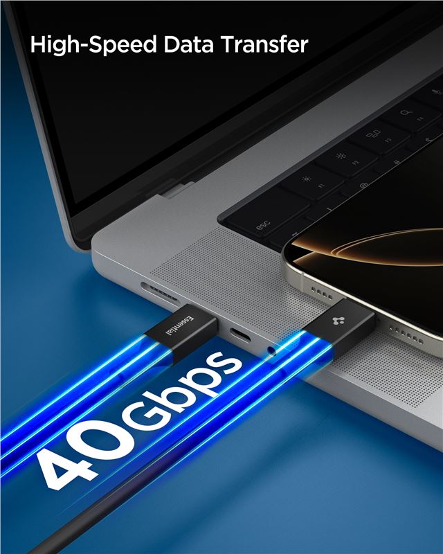 Spigen - Καλώδιο Γρήγορης Φόρτισης 240W Type - C to Type - C - 120 cm - EB24012CC Essential - Black