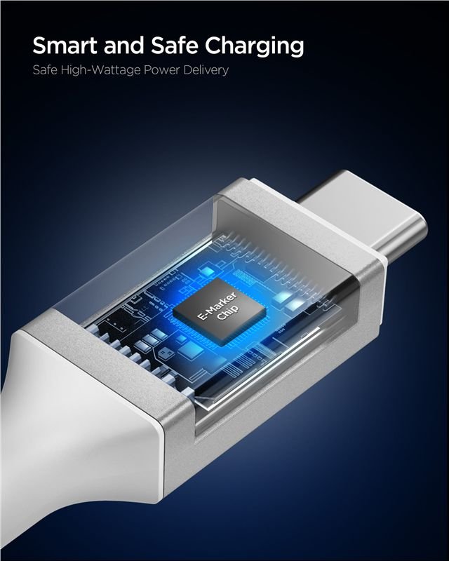 Spigen - Καλώδιο Γρήγορης Φόρτισης 240W Type C to Type C - 150 cm - EB24015CC Essential - White