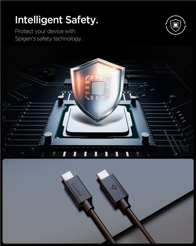 Spigen EB6010CC Essential - Καλώδιο Γρήγορης Φόρτισης 60W Type C to Type C - 100 cm - Black