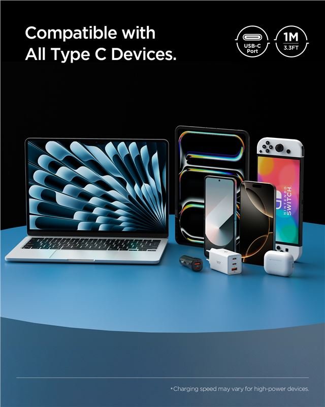 Spigen EB6010CC Essential - Καλώδιο Γρήγορης Φόρτισης 60W Type C to Type C - 100 cm - Black