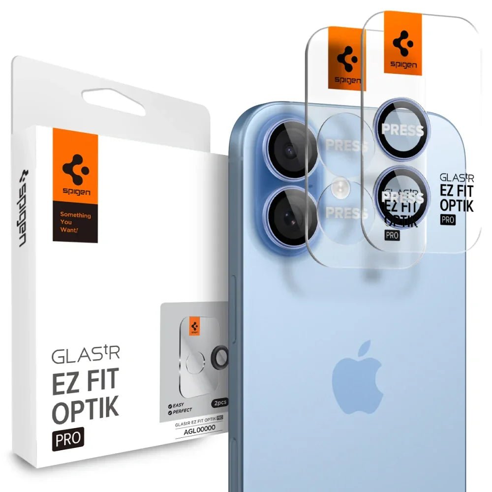 Spigen iPhone 16 / iPhone 16 Plus / 17 - Optik Pro Glas.TR EZ Fit - Αντιχαρακτικό Γυαλί για την Κάμερα - 2 Τεμάχια - Blue
