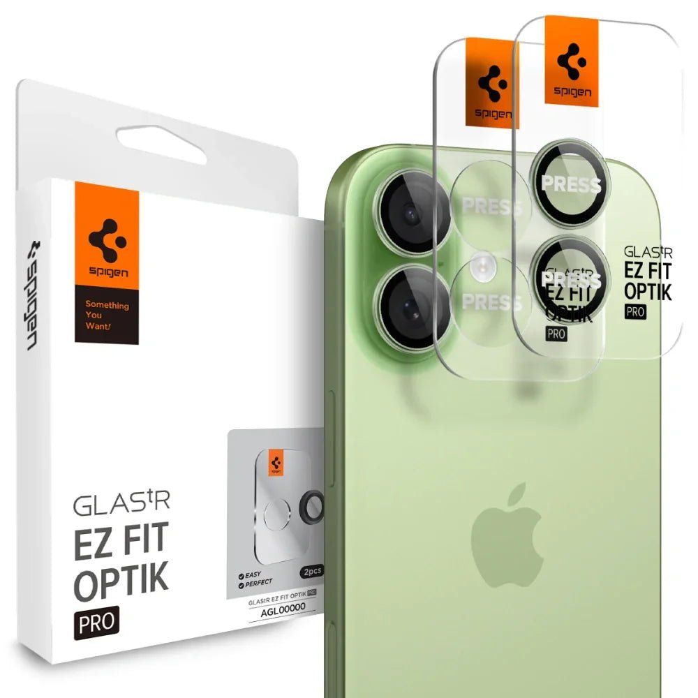 Spigen iPhone 16 / iPhone 16 Plus / 17 - Optik Pro Glas.TR EZ Fit - Αντιχαρακτικό Γυαλί για την Κάμερα - 2 Τεμάχια - Green