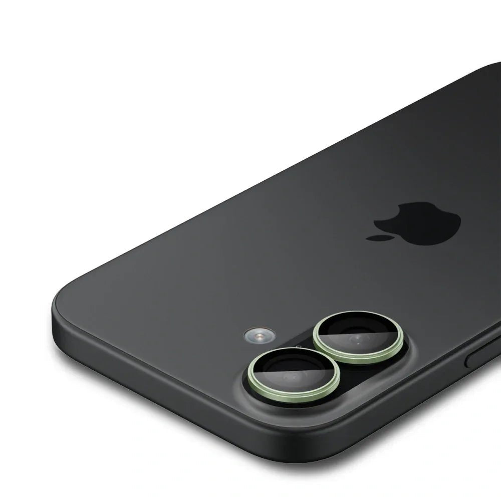 Spigen iPhone 16 / iPhone 16 Plus / 17 - Optik Pro Glas.TR EZ Fit - Αντιχαρακτικό Γυαλί για την Κάμερα - 2 Τεμάχια - Green