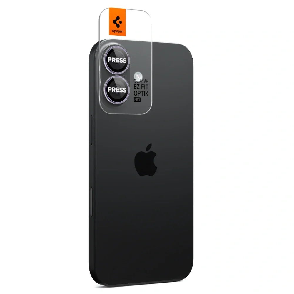 Spigen iPhone 16 / iPhone 16 Plus / 17 - Optik Pro Glas.TR EZ Fit - Αντιχαρακτικό Γυαλί για την Κάμερα - 2 Τεμάχια - Purple