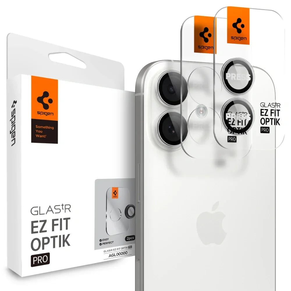 Spigen iPhone 16 / iPhone 16 Plus / 17 - Optik Pro Glas.TR EZ Fit - Αντιχαρακτικό Γυαλί για την Κάμερα - 2 Τεμάχια - Silver - likebrands.gr