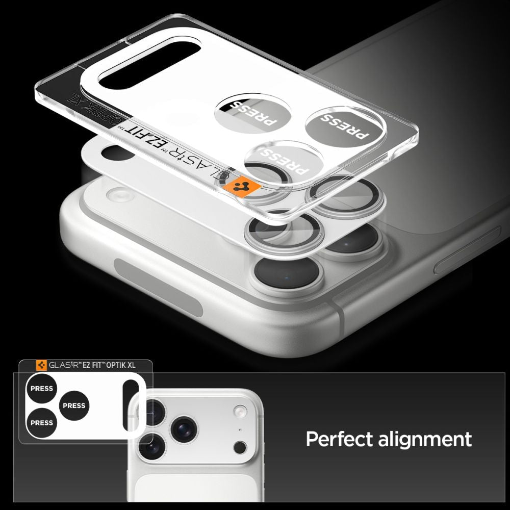 Spigen iPhone 17 Pro - Αντιχαρακτικό Γυαλί για την Κάμερα - Optik Pro XL Glas.TR EZ Fit - Silver