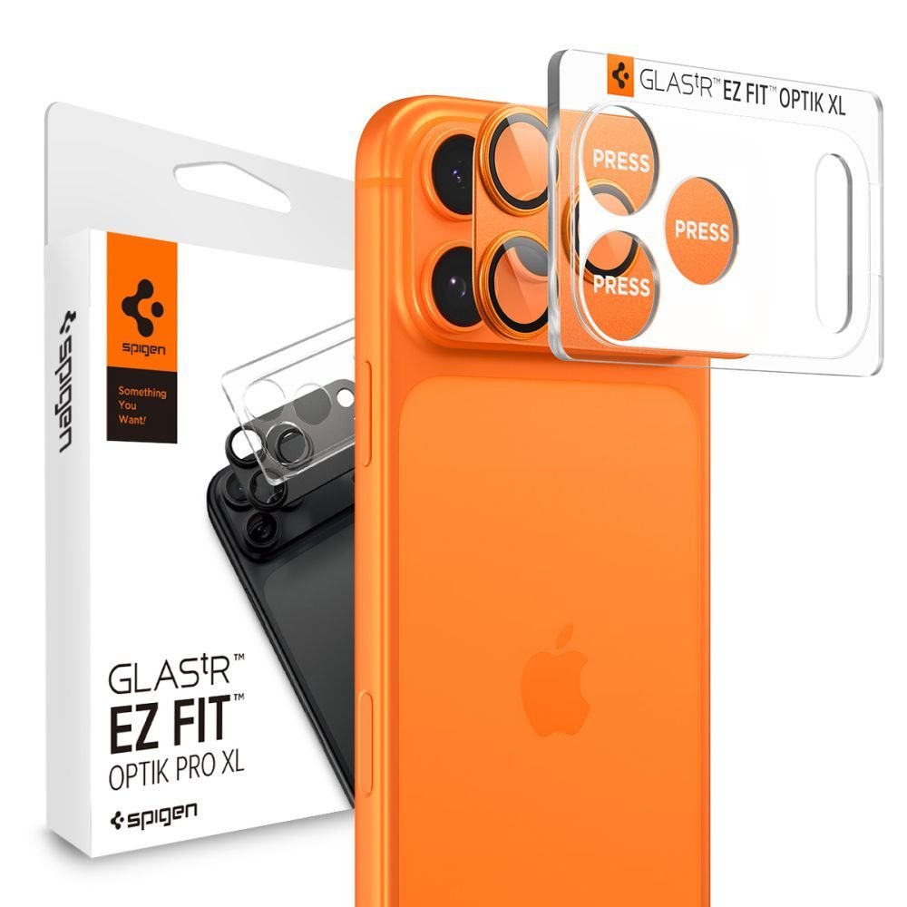 Spigen iPhone 17 Pro Max - Αντιχαρακτικό Γυαλί για την Κάμερα - Optik Pro XL Glas.TR EZ Fit - Orange