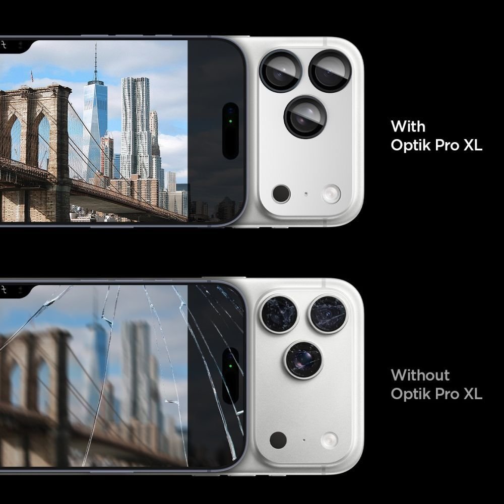 Spigen iPhone 17 Pro Max - Αντιχαρακτικό Γυαλί για την Κάμερα - Optik Pro XL Glas.TR EZ Fit - Silver