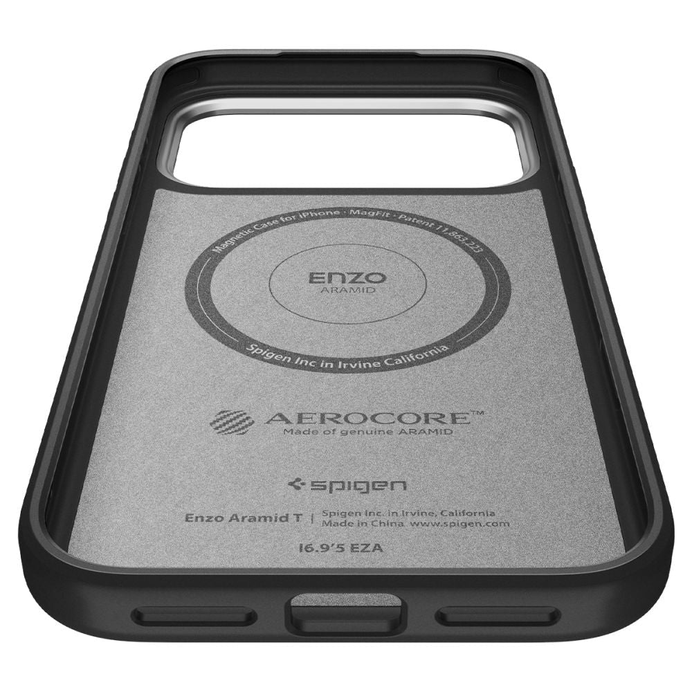 Spigen iPhone 17 Pro Max - Σκληρή Θήκη Aramid Fiber με MagSafe - Enzo Aramid T Mag - Black / Silver