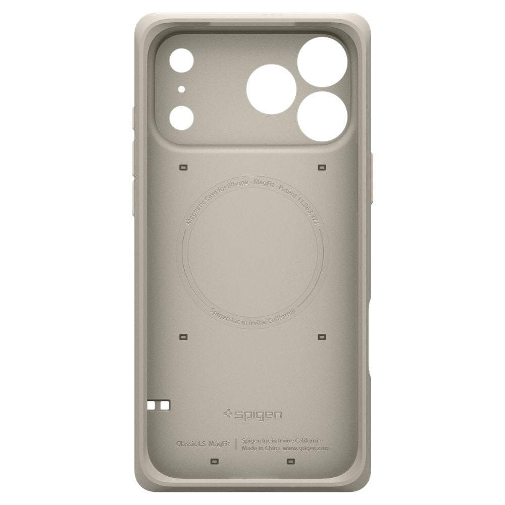 Spigen iPhone 17 Pro Max - Σκληρή Θήκη με Πλαίσιο Σιλικόνης και MagSafe - Classic LS - Stone