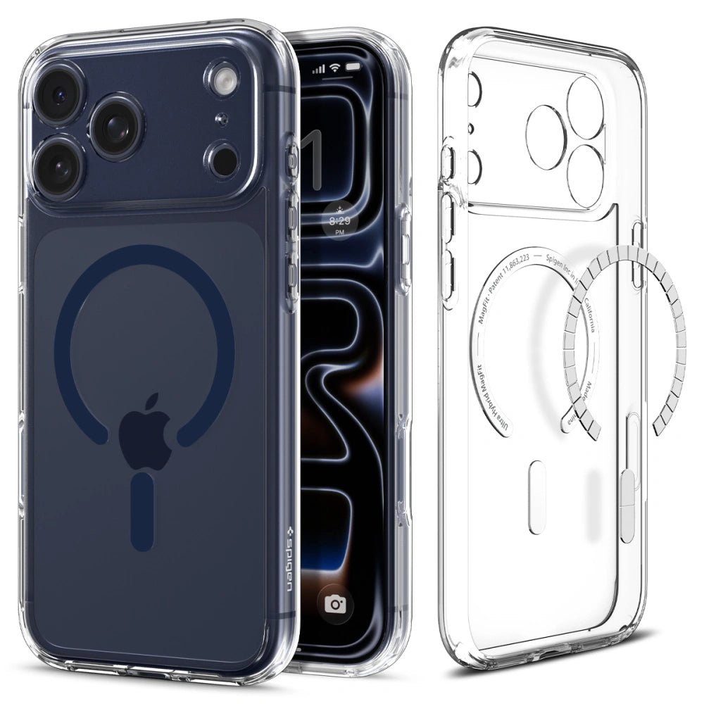 Spigen iPhone 17 Pro Max - Ultra Hybrid Mag - Σκληρή Θήκη με Πλαίσιο Σιλικόνης Και MagSafe - Clear / Deep Blue