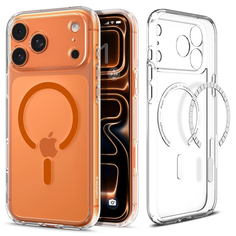 Spigen iPhone 17 Pro Max - Ultra Hybrid Mag - Σκληρή Θήκη με Πλαίσιο Σιλικόνης Και MagSafe - Clear / Orange