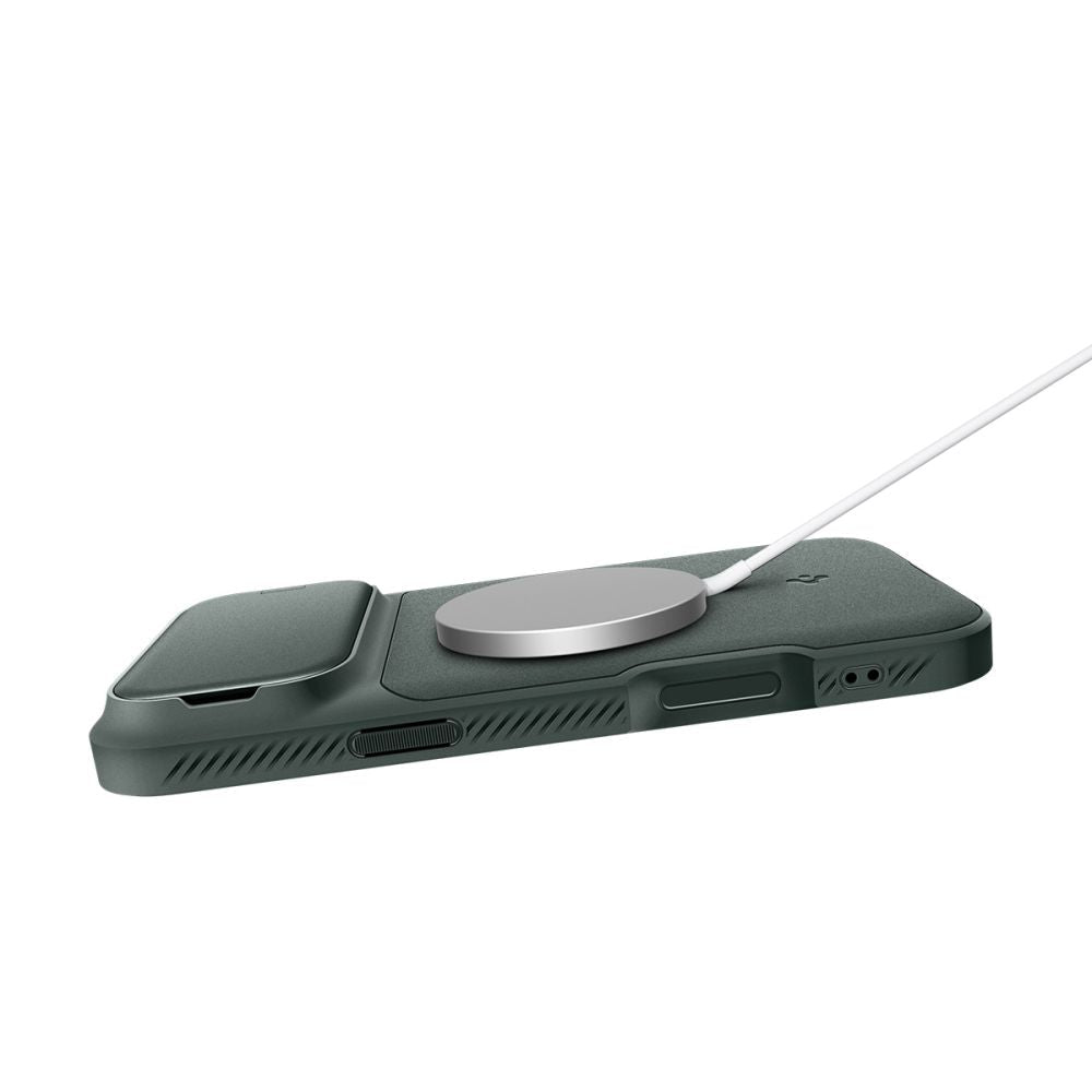 Spigen iPhone 17 Pro - Θήκη Σιλικόνης με Κάλυμμα για την Κάμερα και MagSafe - Optik Armor Mag - Abyss Green