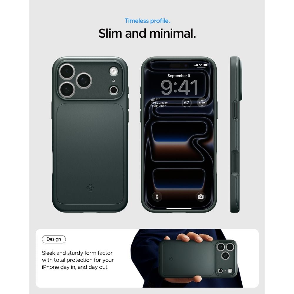 Spigen iPhone 18 Pro / iPhone 17 Pro - Σκληρή Θήκη με MagSafe - Thin Fit Mag - Abyss Green