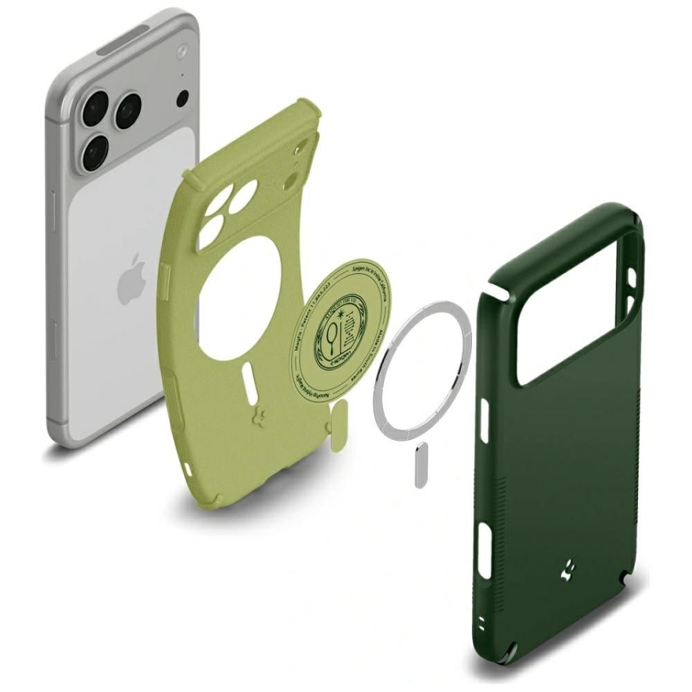 Spigen iPhone 18 Pro / iPhone 17 Pro - Σκληρή Θήκη με Πλαίσιο Σιλικόνης και MagSafe - Nano Pop Hybrid Mag - Avo Green
