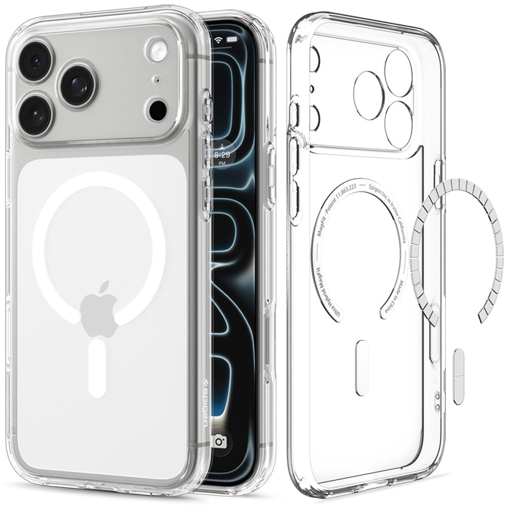 Spigen iPhone 18 Pro / iPhone 17 Pro - Σκληρή Θήκη με Πλαίσιο Σιλικόνης και MagSafe - Ultra Hybrid Mag - Clear / White