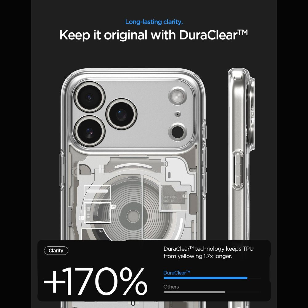 Spigen iPhone 18 Pro / iPhone 17 Pro - Σκληρή Θήκη με Πλαίσιο Σιλικόνης Και MagSafe - Ultra Hybrid Mag - Zero One Natural Titanium