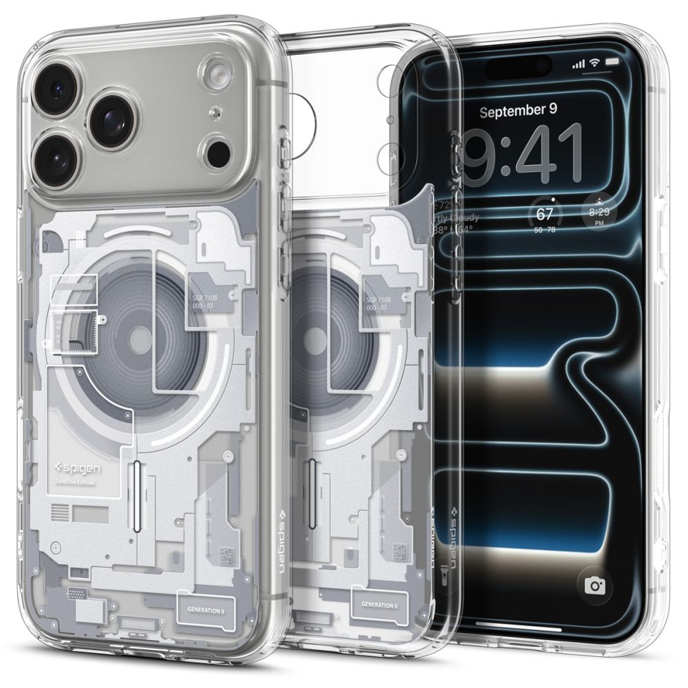 Spigen iPhone 18 Pro / iPhone 17 Pro - Σκληρή Θήκη με Πλαίσιο Σιλικόνης Και MagSafe - Ultra Hybrid Mag - Zero One White