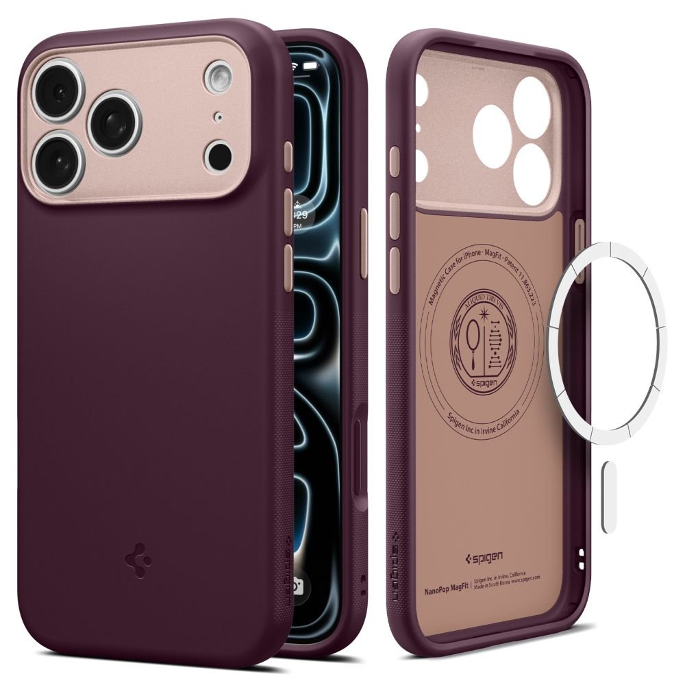 Spigen iPhone 18 Pro / iPhone 17 Pro - Θήκη Σιλικόνης με MagSafe - Nano Pop Mag - Burgundy Bean
