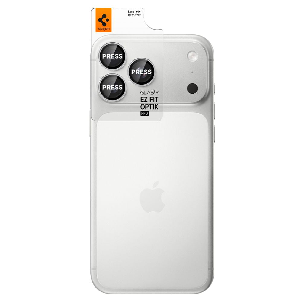 Spigen iPhone 18 Pro / iPhone 18 Pro Max - Αντιχαρακτικό Γυαλί για την Κάμερα - Optik Pro Glas.TR EZ Fit - 2 Τεμάχια - Silver