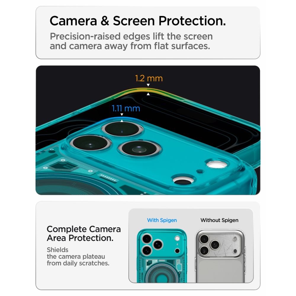 Spigen iPhone 18 Pro Max / iPhone 17 Pro Max - Σκληρή Θήκη με Πλαίσιο Σιλικόνης Και MagSafe - Ultra Hybrid Mag - C-One Bondi Blue