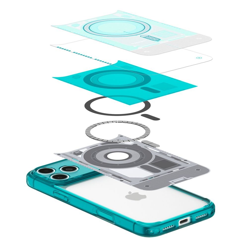 Spigen iPhone 18 Pro Max / iPhone 17 Pro Max - Σκληρή Θήκη με Πλαίσιο Σιλικόνης Και MagSafe - Ultra Hybrid Mag - C-One Bondi Blue