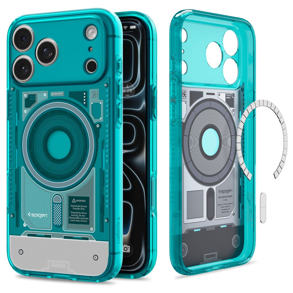 Spigen iPhone 18 Pro Max / iPhone 17 Pro Max - Σκληρή Θήκη με Πλαίσιο Σιλικόνης Και MagSafe - Ultra Hybrid Mag - C-One Bondi Blue