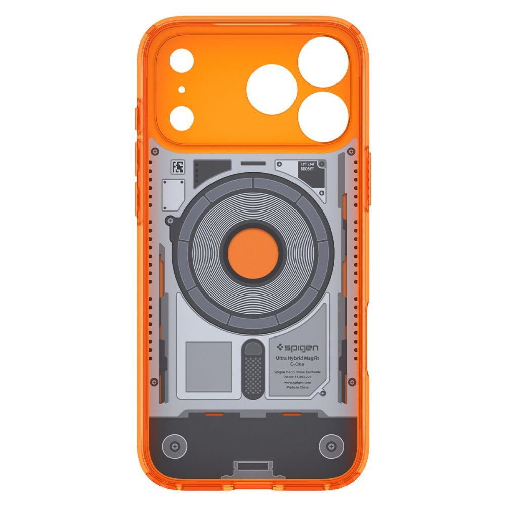 Spigen iPhone 18 Pro Max / iPhone 17 Pro Max - Σκληρή Θήκη με Πλαίσιο Σιλικόνης Και MagSafe - Ultra Hybrid Mag - C-One Tangerine