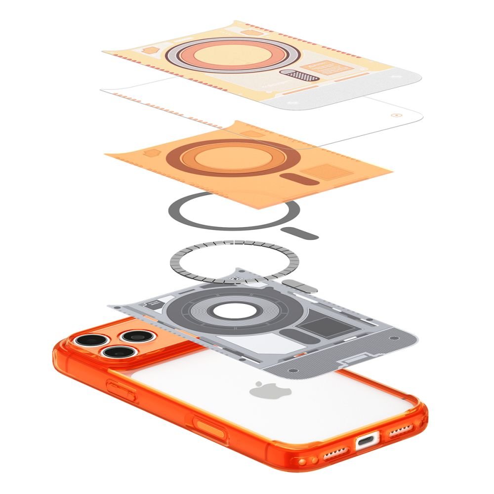 Spigen iPhone 18 Pro Max / iPhone 17 Pro Max - Σκληρή Θήκη με Πλαίσιο Σιλικόνης Και MagSafe - Ultra Hybrid Mag - C-One Tangerine