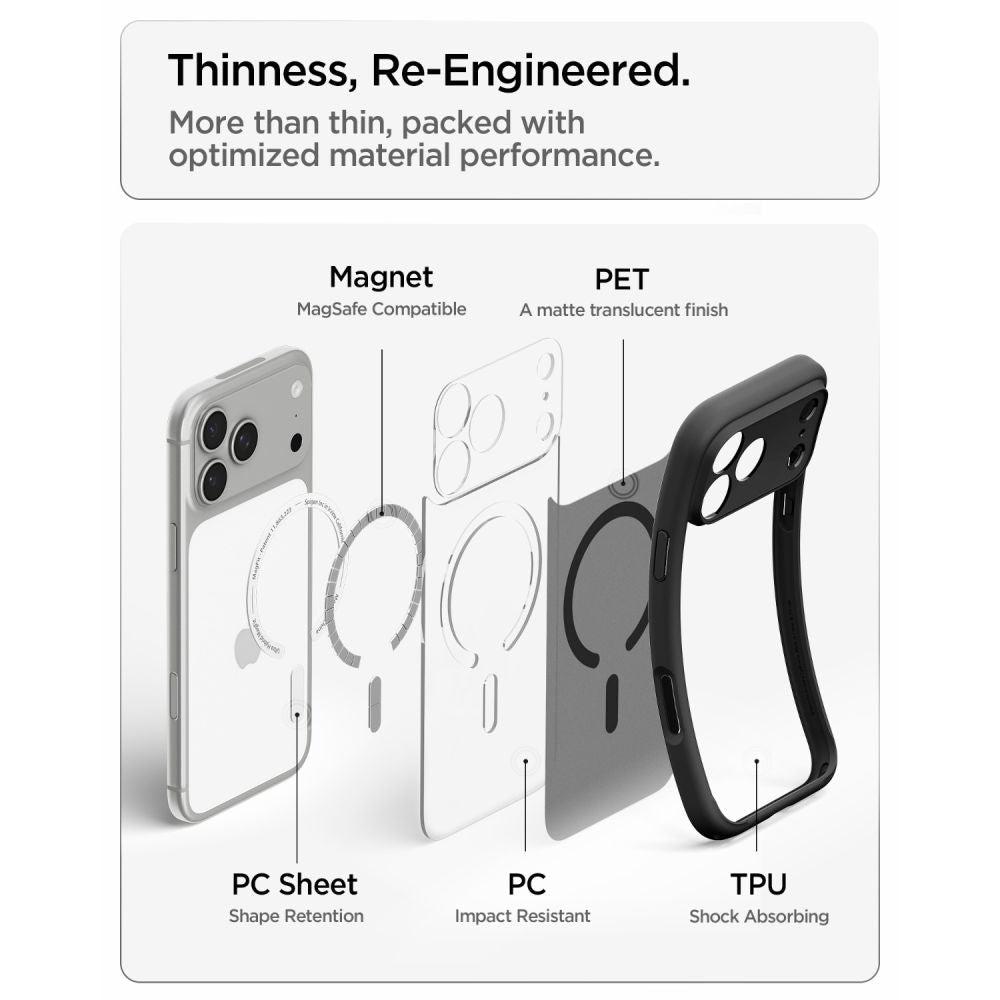 Spigen iPhone 18 Pro Max / iPhone 17 Pro Max - Σκληρή Θήκη με Πλαίσιο Σιλικόνης Και MagSafe - Ultra Hybrid Mag - Frost Black