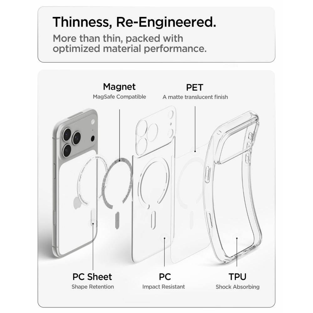 Spigen iPhone 18 Pro Max / iPhone 17 Pro Max - Σκληρή Θήκη με Πλαίσιο Σιλικόνης Και MagSafe - Ultra Hybrid Mag - Frost White
