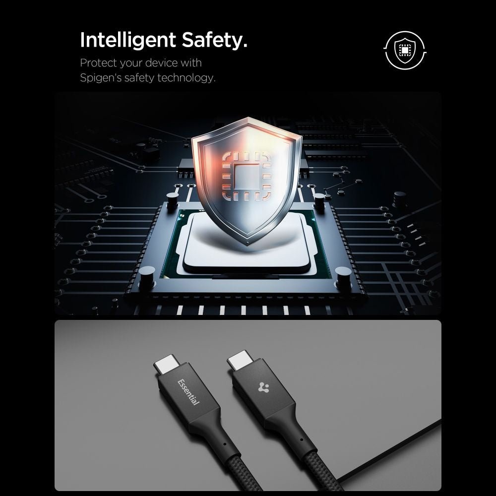 Spigen Καλώδιο Γρήγορης Φόρτισης 100W Type - C to Type - C - Essential EB10015CC - 150 cm - Black