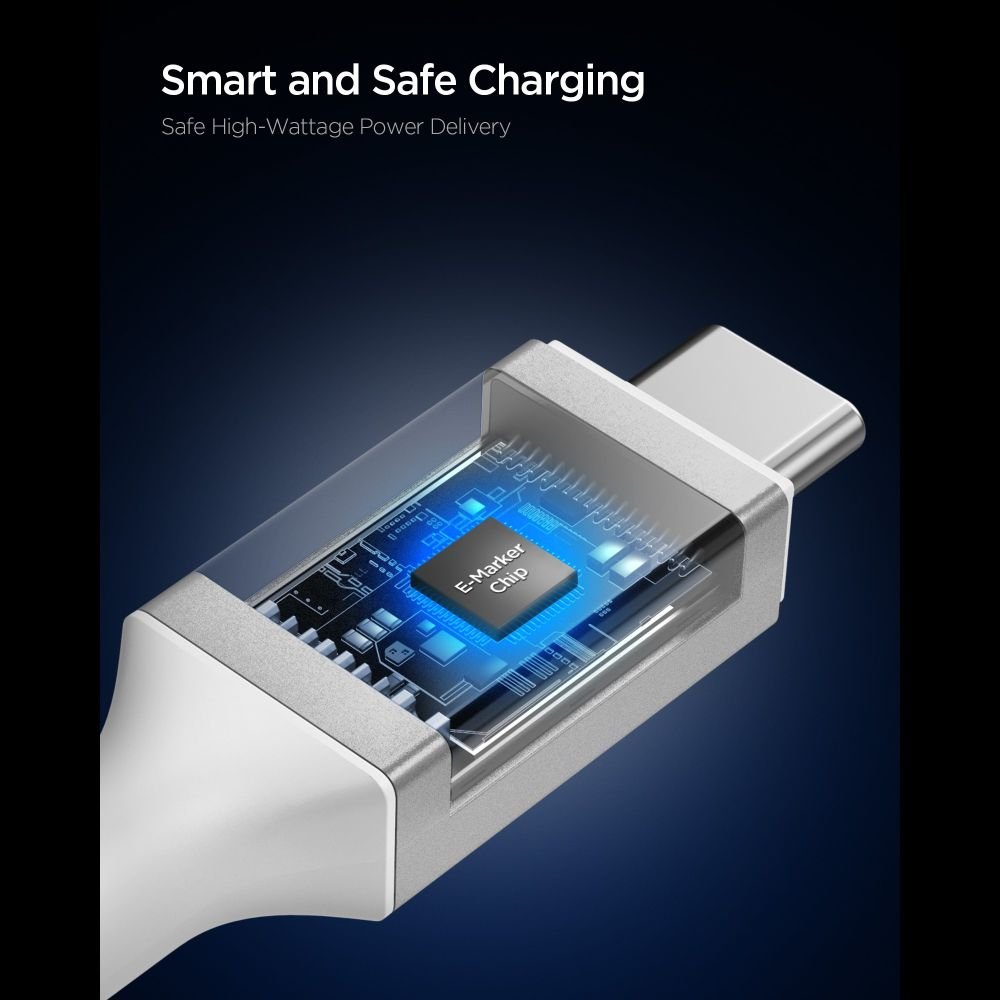 Spigen Καλώδιο Γρήγορης Φόρτισης 100W Type - C to Type - C - Essential EB10020CC - 200 cm - White