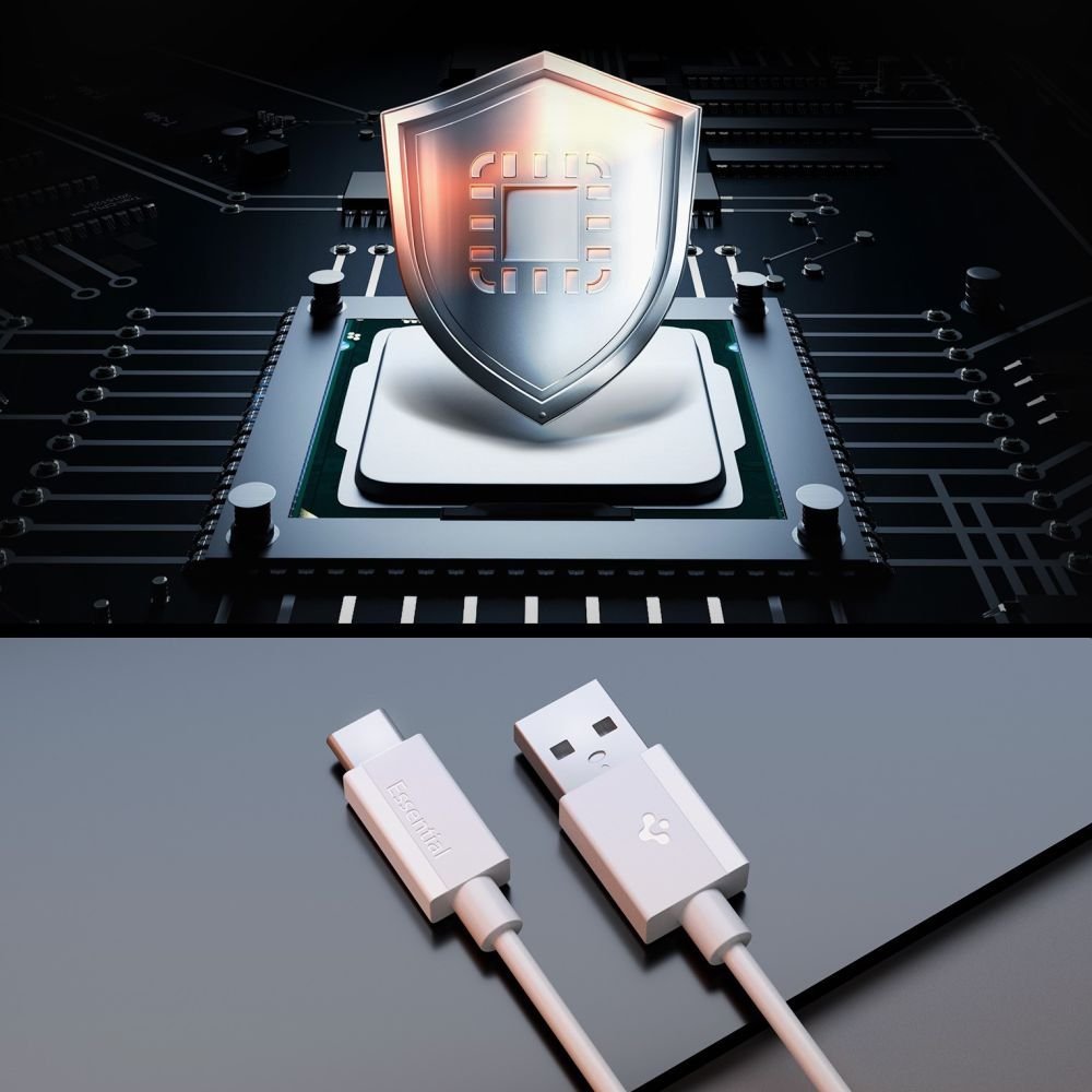 Spigen Καλώδιο Γρήγορης Φόρτισης 60W USB to Type - C - Essential EB6010AC - 100 cm - White