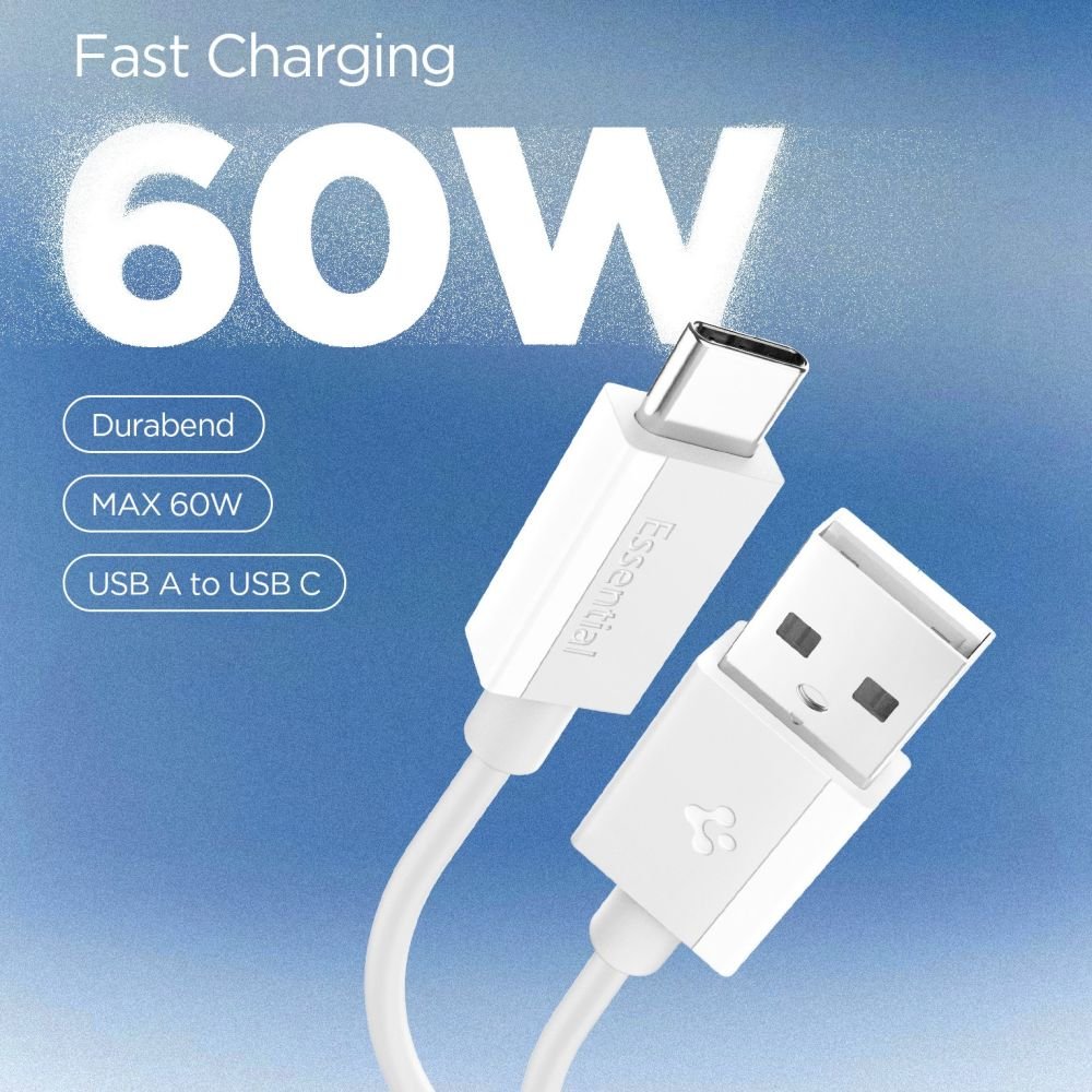 Spigen Καλώδιο Γρήγορης Φόρτισης 60W USB to Type - C - Essential EB6010AC - 100 cm - White