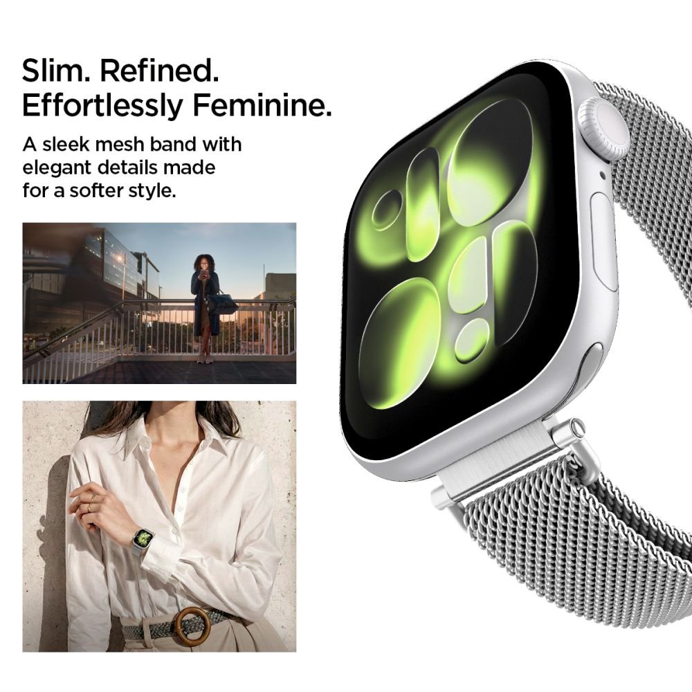 Spigen Λουράκι Apple Watch 8/9/10/11 - SE (1/2/3) - 40/41/42mm - WBM4 Modern Fit - Silver