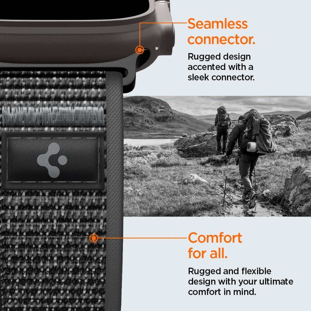 Spigen Λουράκι Apple Watch 8/9/10/11 - SE (1/2/3) - Ultra (1/2/3) – 44/45/46/49mm - Athlex Air 2 - Active Black / Grey