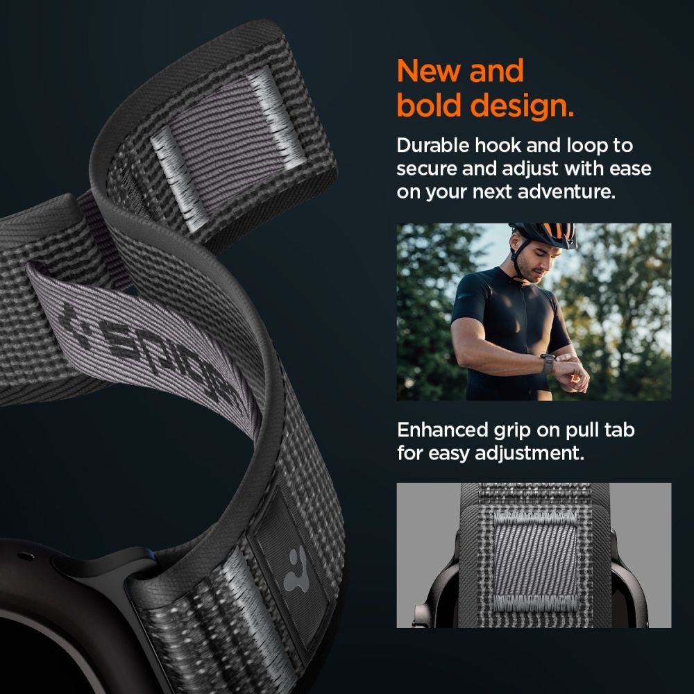 Spigen Λουράκι Apple Watch 8/9/10/11 - SE (1/2/3) - Ultra (1/2/3) – 44/45/46/49mm - Athlex Air 2 - Active Black / Grey