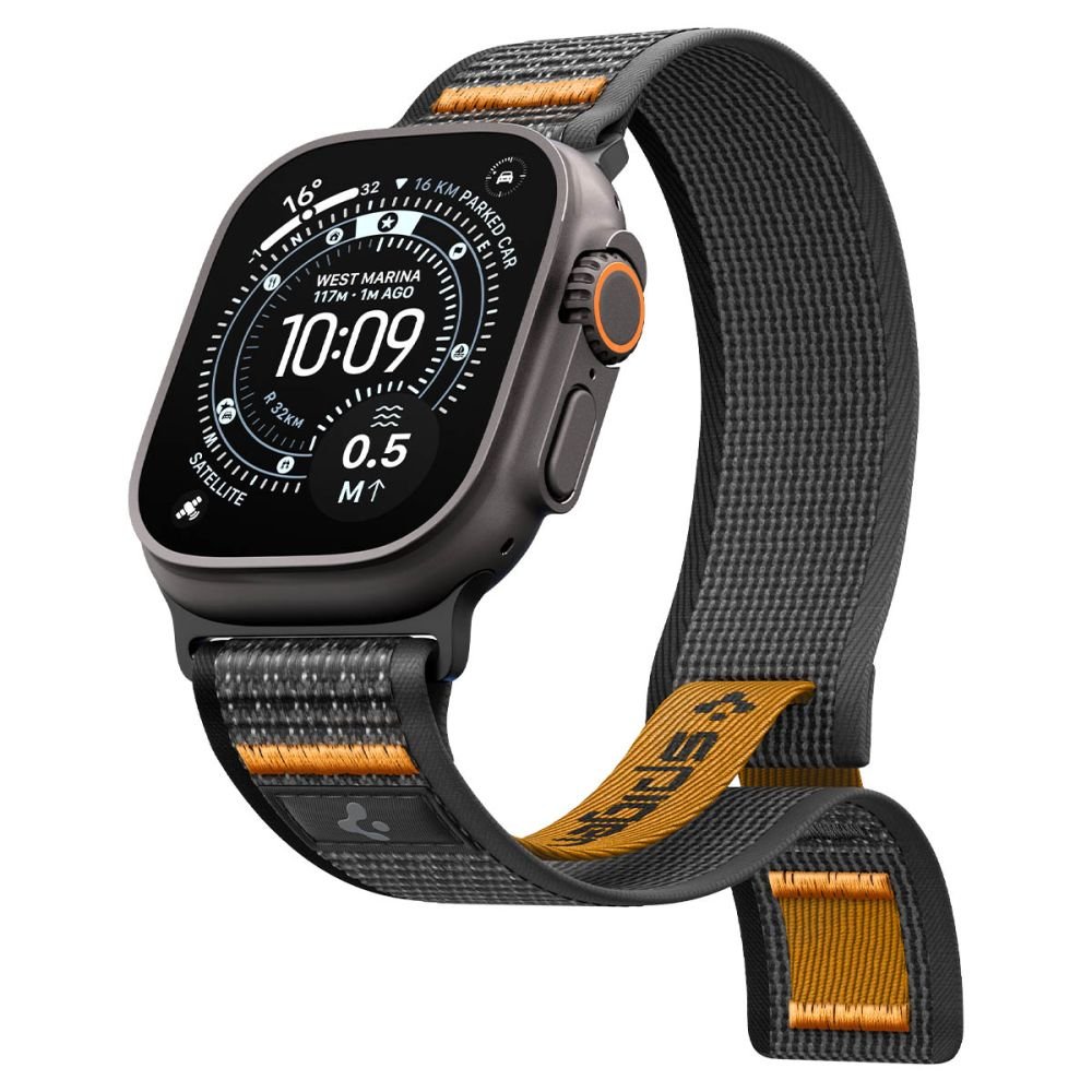 Spigen Λουράκι Apple Watch 8/9/10/11 - SE (1/2/3) - Ultra (1/2/3) – 44/45/46/49mm - Athlex Air 2 - Active Black / Orange