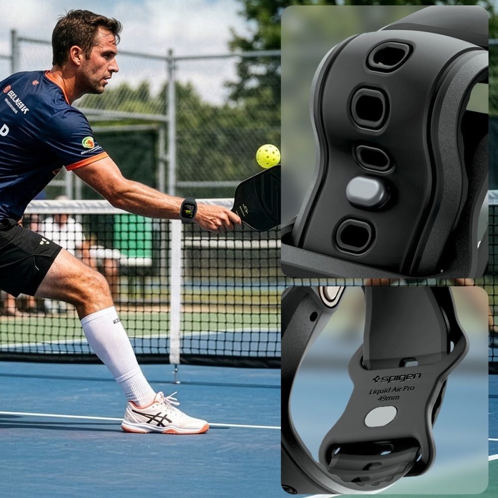 Spigen Λουράκι Apple Watch Ultra (1/2/3) - 49mm με Θήκη Προστασίας και Αντιχαρακτικό Γυαλί Οθόνης - Liquid Air Pro - Black