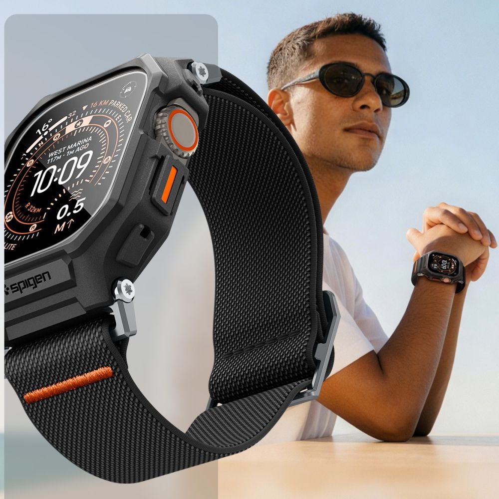 Spigen Λουράκι Apple Watch Ultra (1/2/3) - 49mm με Θήκη Προστασίας και Αντιχαρακτικό Γυαλί Οθόνης - Lite Fit Pro - Matte Black