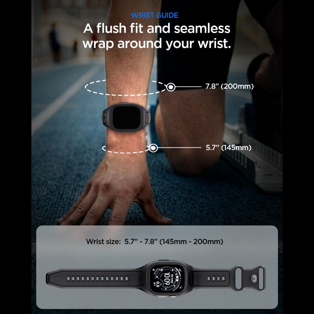 Spigen Λουράκι Apple Watch Ultra (1/2/3) - 49mm με Θήκη Προστασίας - Liquid Air Pro - Black