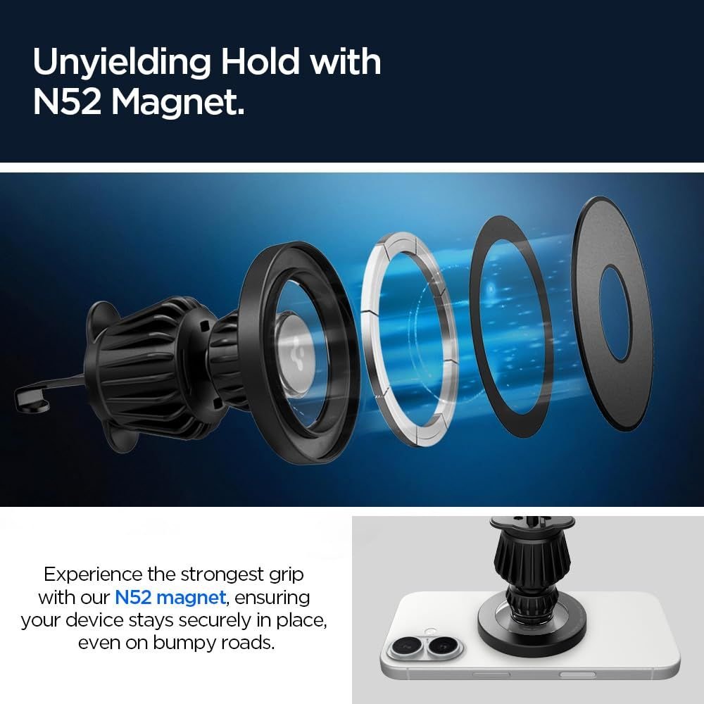 Spigen Μαγνητική MagSafe Βάση Αυτοκινήτου για το Ταμπλό και τον Αεραγωγό - MFT13 - Black