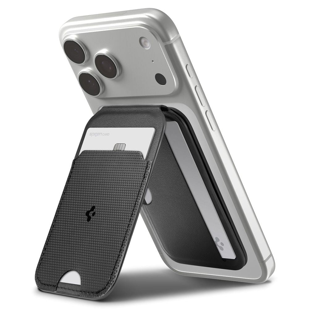 Spigen Μαγνητική Θήκη για 3 Κάρτες και Stand Κινητού από Συνθετικό Δέρμα - S314 - 2 - Black