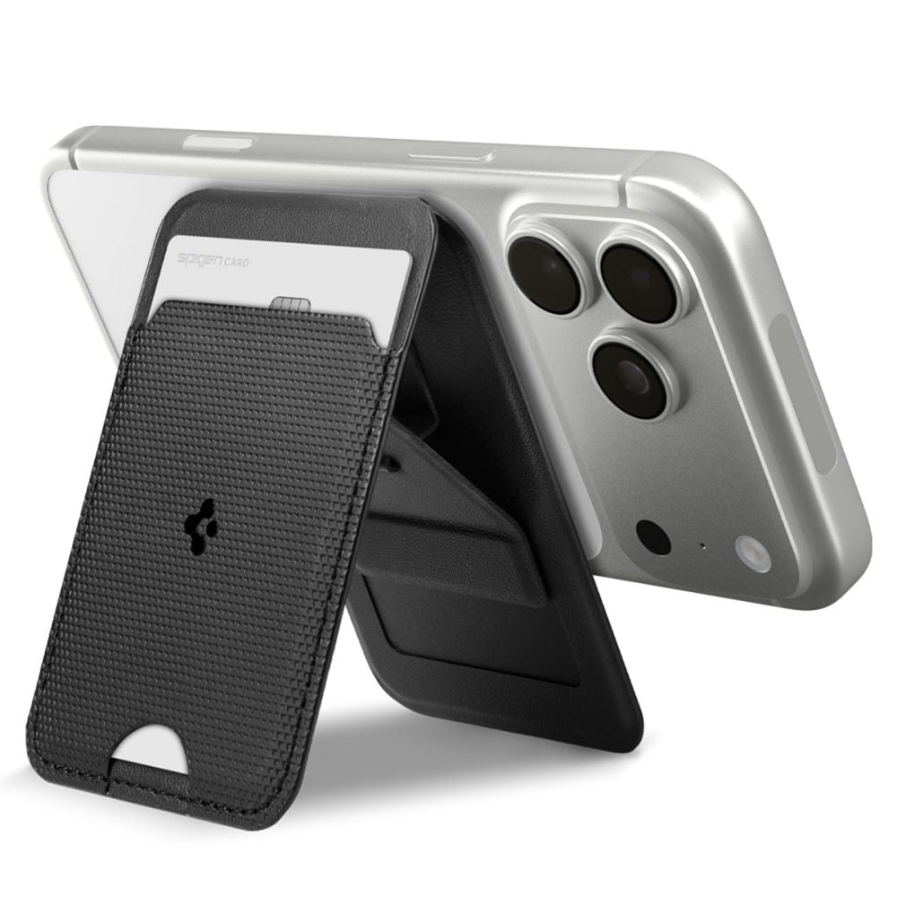 Spigen Μαγνητική Θήκη για Κάρτες και Stand Κινητού από Συνθετικό Δέρμα - S314 - 1 - Black