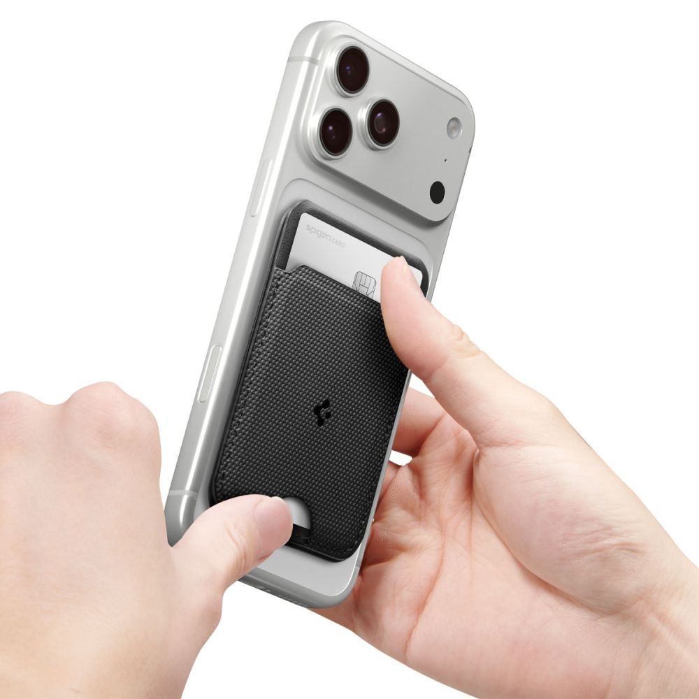 Spigen Μαγνητική Θήκη για Κάρτες και Stand Κινητού από Συνθετικό Δέρμα - S314 - 1 - Black