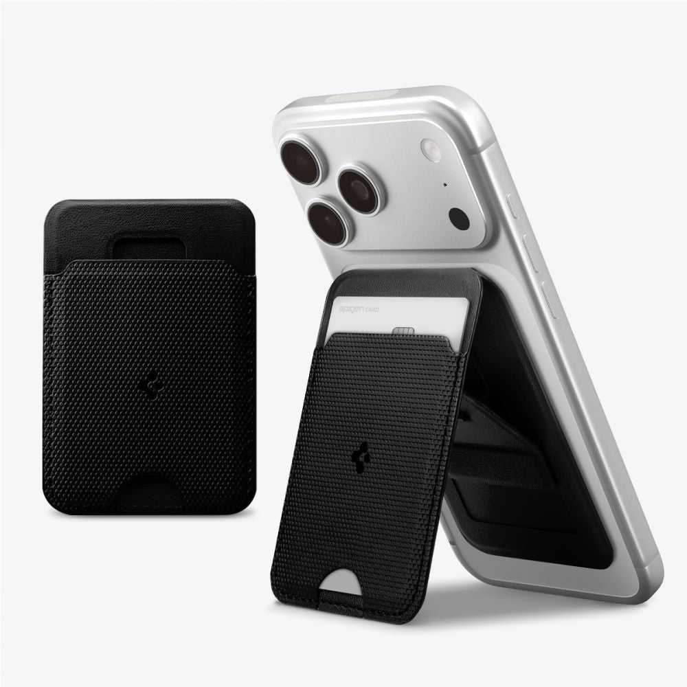 Spigen Μαγνητική Θήκη για Κάρτες και Stand Κινητού από Συνθετικό Δέρμα - S314 - 1 - Black